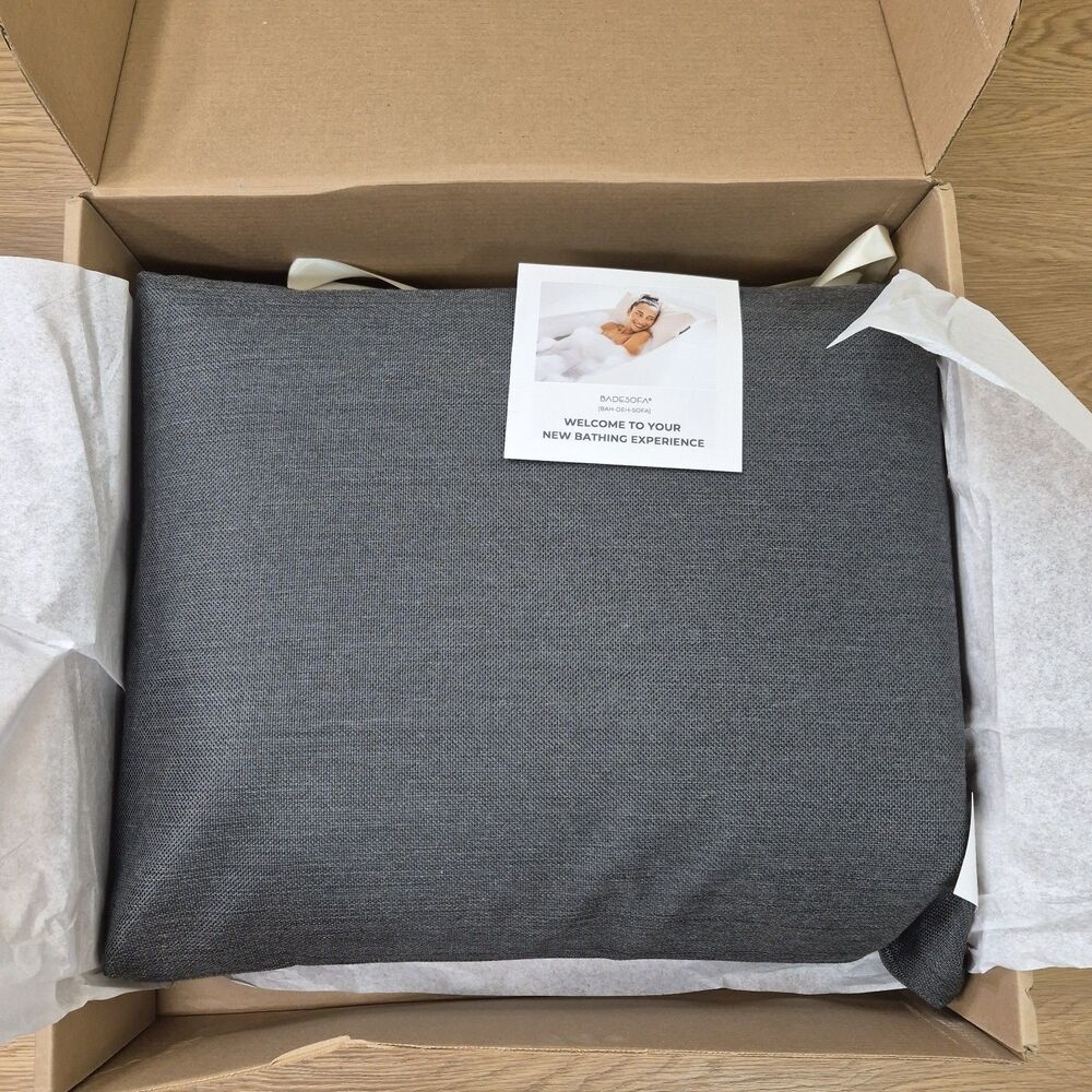 BADESOFA Luxury Bathtub Pillow Large Charcoal - Picture 5 of 5